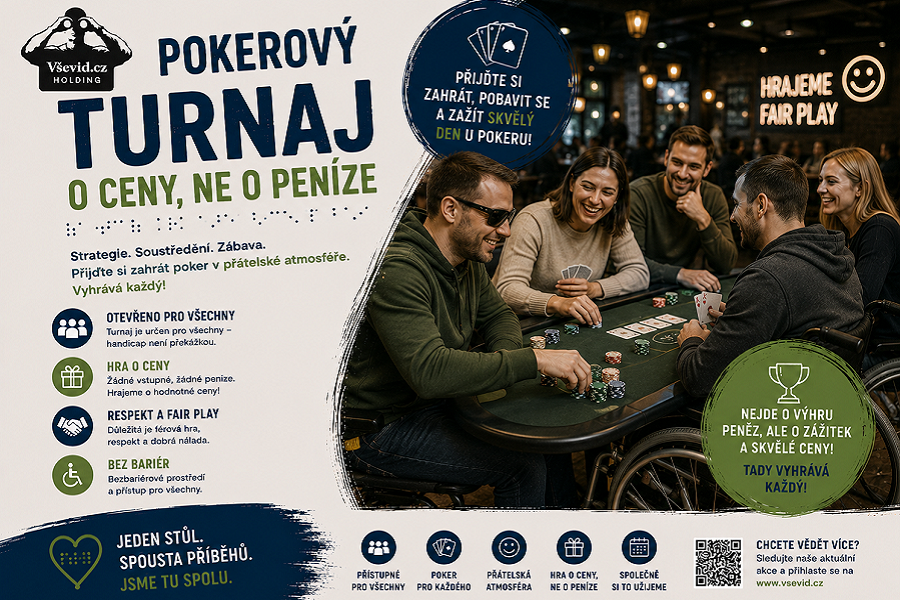 Pokerový turnaj Vševid: Hrajeme o ceny, ne o peníze!